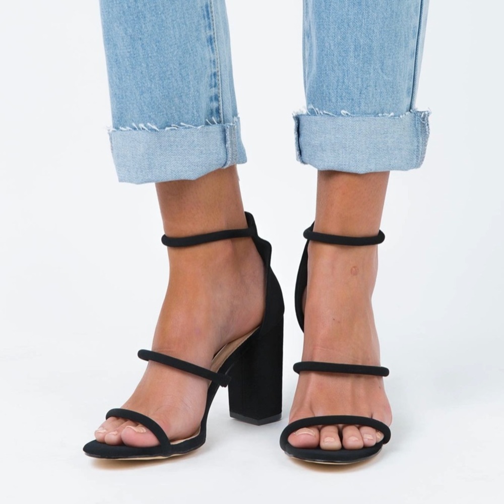 Black Strap Heels